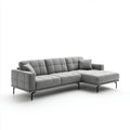 Ecksofa mit Recamiere rechts Grau 260 x 160 x 85 cm Polyester Schaumstoff Rechteckig