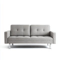 2-Sitzer Sofa Hellgrau 150 x 80 x 85 cm Polyester Stahl Rechteckig