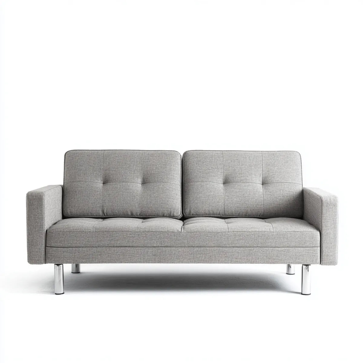 2-Sitzer Sofa Hellgrau 150 x 80 x 85 cm Polyester Stahl Rechteckig