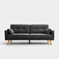 2-Sitzer Sofa Dunkelgrau 180 x 82 x 83 cm Polyester Massivholz Rechteckig