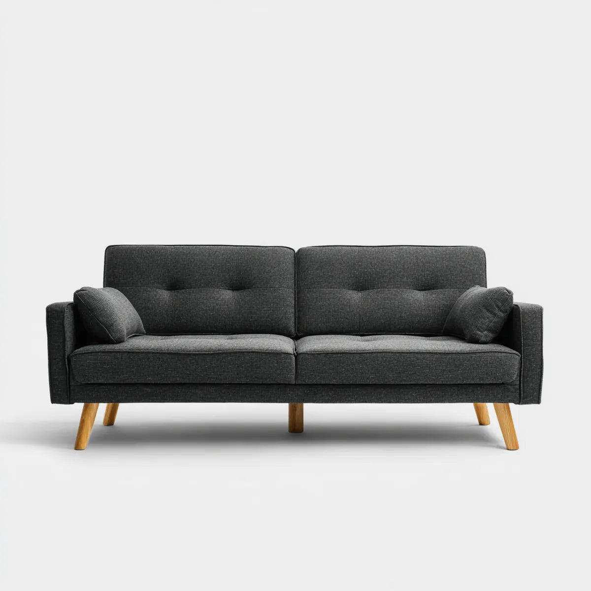 2-Sitzer Sofa Dunkelgrau 180 x 82 x 83 cm Polyester Massivholz Rechteckig