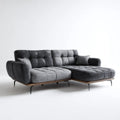 Ecksofa mit Recamiere Anthrazit 280 x 170 x 85 cm Polyester-Samt L-Form