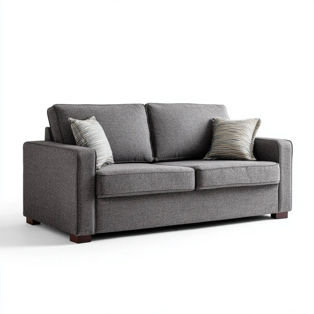 2-Sitzer Sofa Grau 180 x 90 x 85 cm mit Polyesterbezug rechteckig