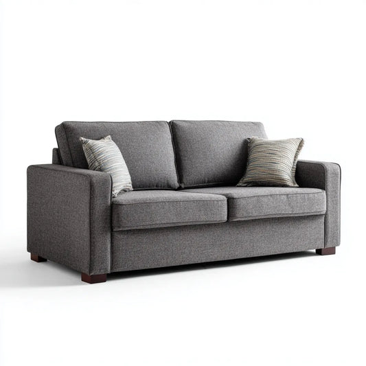 2-Sitzer Sofa Grau 180 x 90 x 85 cm mit Polyesterbezug rechteckig