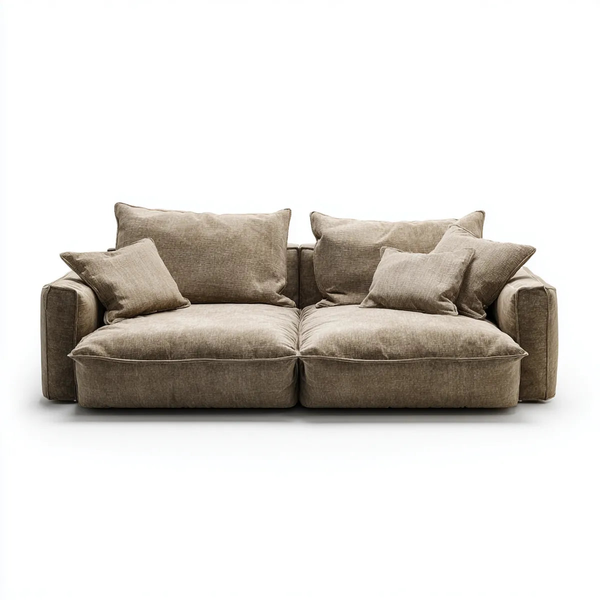 2-Sitzer Sofa Taupe 220 x 100 x 88 cm Polyester Chenille Rechteckig