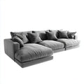 3-Sitzer Sofa Grau 300 x 105 x 78 cm Polyester Samt Rechteckig