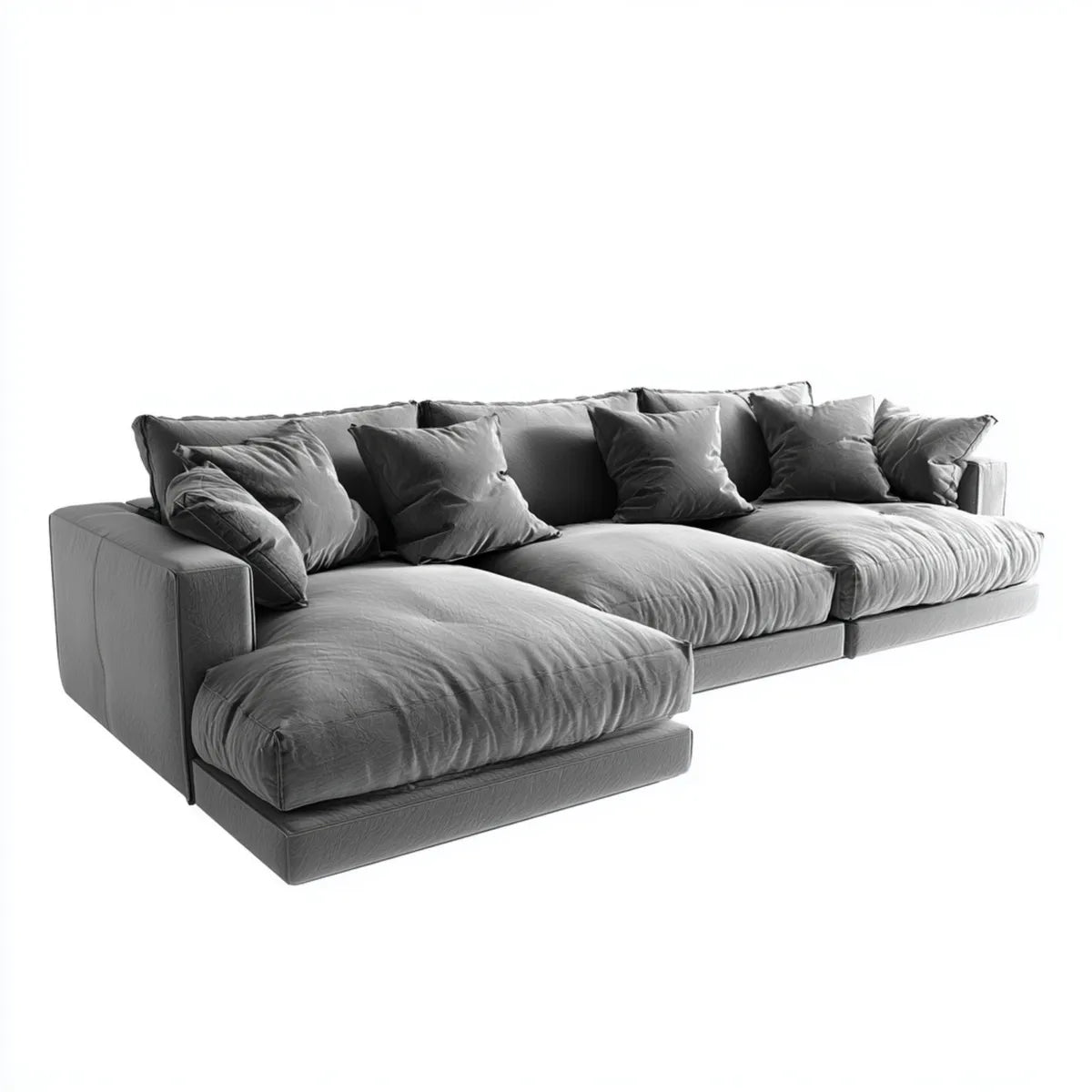 3-Sitzer Sofa Grau 300 x 105 x 78 cm Polyester Samt Rechteckig