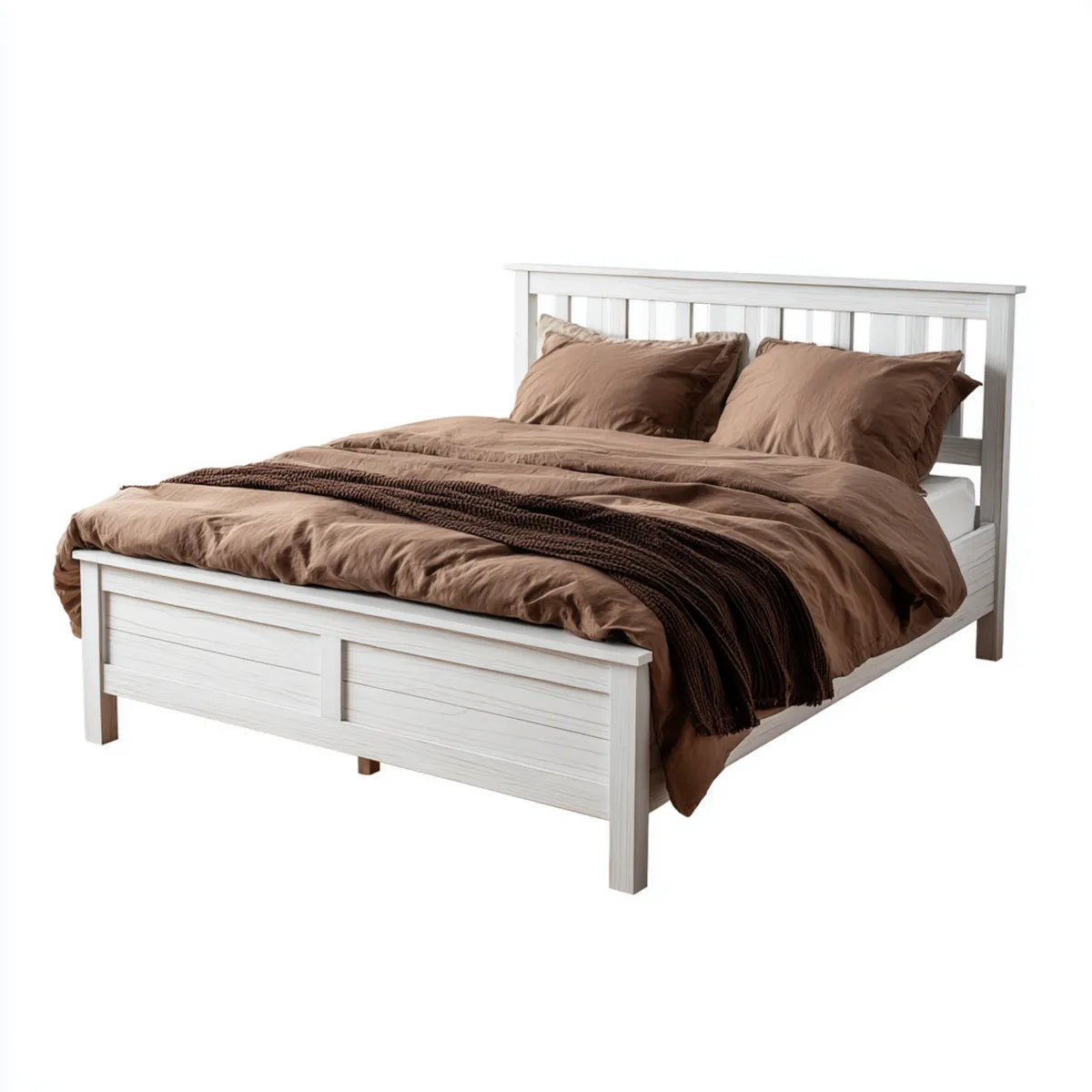 Doppelbett Bettgestell Weiß 160 x 200 cm Kiefer Massivholz Rechteckig