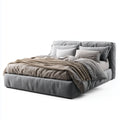 Polsterbett Doppelbett Grau 180 x 200 cm Polyester-Samt Rechteckig
