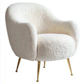 Bouclé Sessel Cremeweiß mit Stahlbeinen 75 x 78 x 78 cm