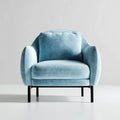 Sessel Hellblau 82 x 78 x 84 cm Samt aus Polyester mit Schaumstoffpolsterung in abgerundeter Form