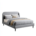 Polsterbett Doppelbett Grau 180 x 200 cm Polyester Rechteckig