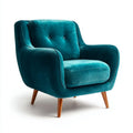 Sessel Petrol 83 x 85 x 98 cm Polyester-Samt Massivholz abgerundete Form